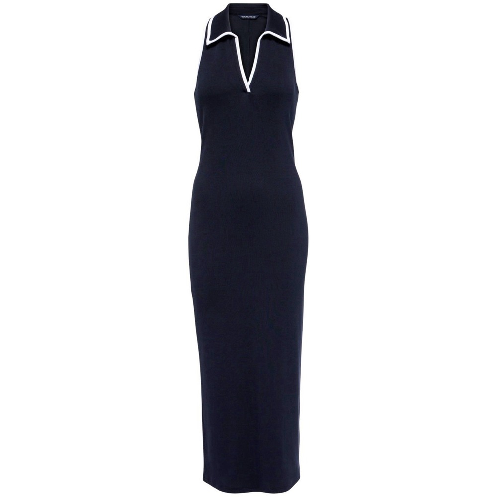Veronica Beard Navy Darien Midi Polo Dress Cotton Blend XS Preppy Old Money